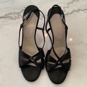Christian Louboutin black strappy sandals. Size 37 (7). Used but good condition.